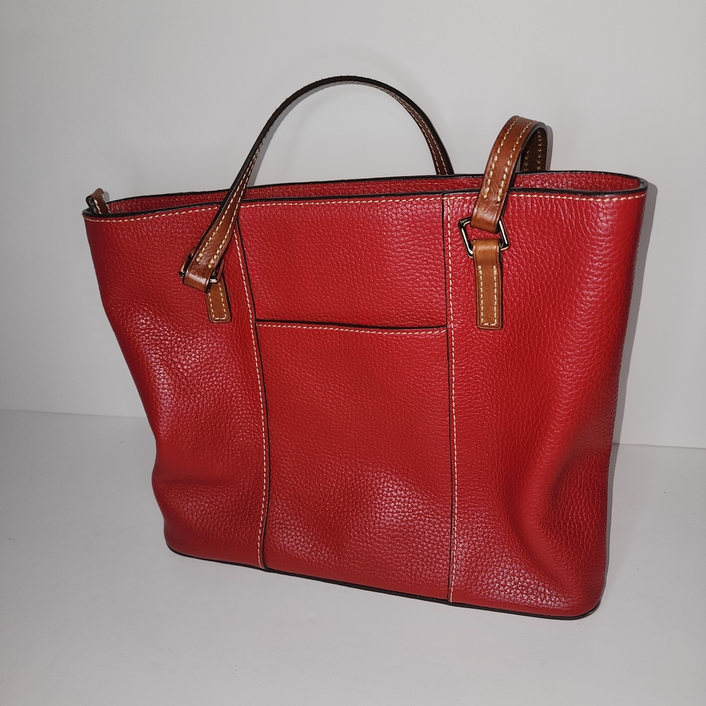 DOONEY & BOURKE Designer LEXINGTON Red Pebbled Leather  Tote Handbag Purse - Picture 9 of 16